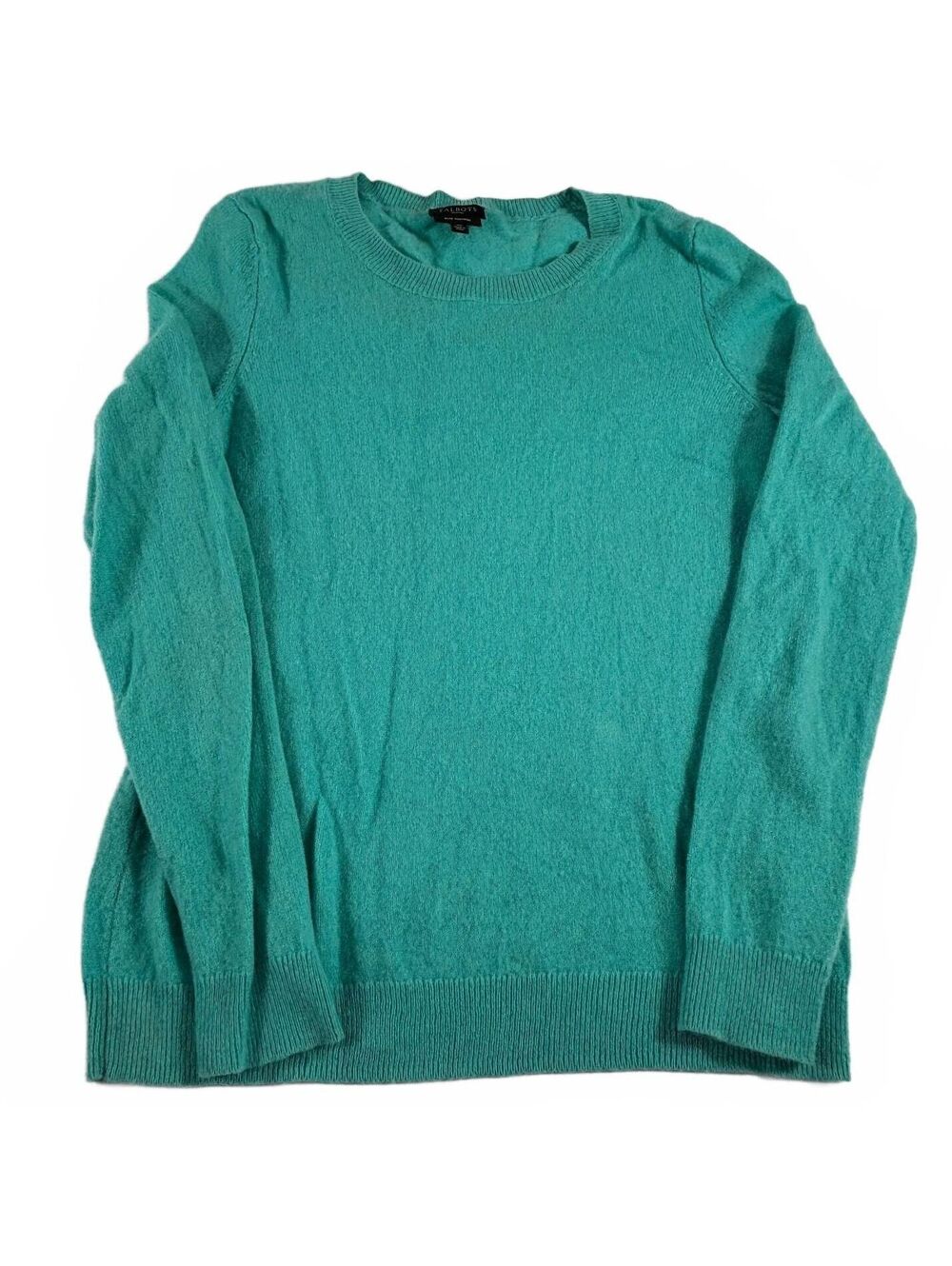Talbots Petites Women's Turquoise Pure Cashmere Crewneck Sweater